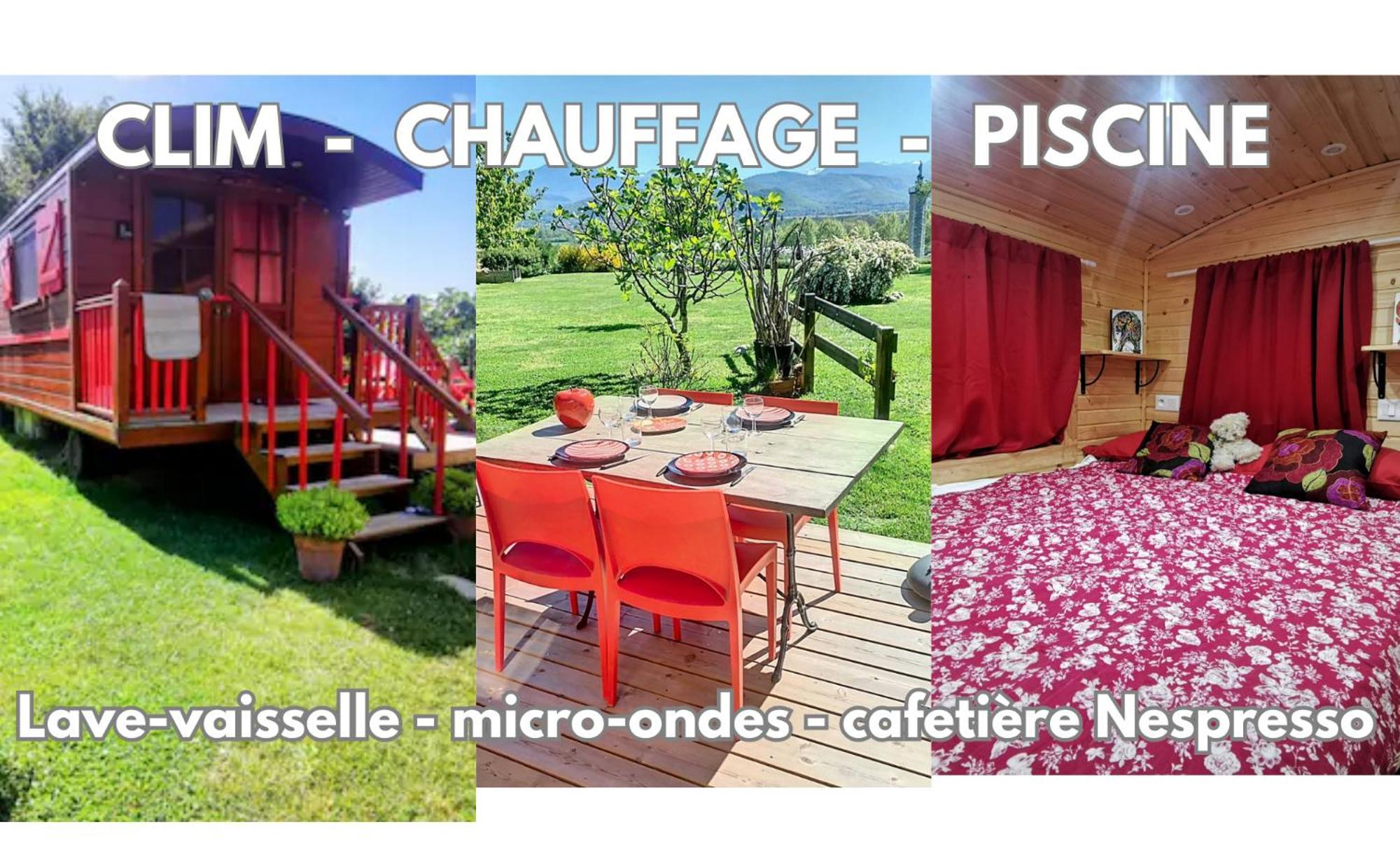 La Roulotte Du Cagire - 4 Pers - Pyrenees Guest House Villeneuve-de-Riviere ภายนอก รูปภาพ